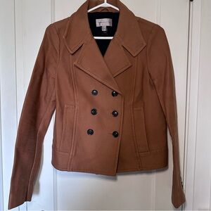 Mango Collection Tan Double Breasted Blazer/Jacket, 100% Cotton, Sz S